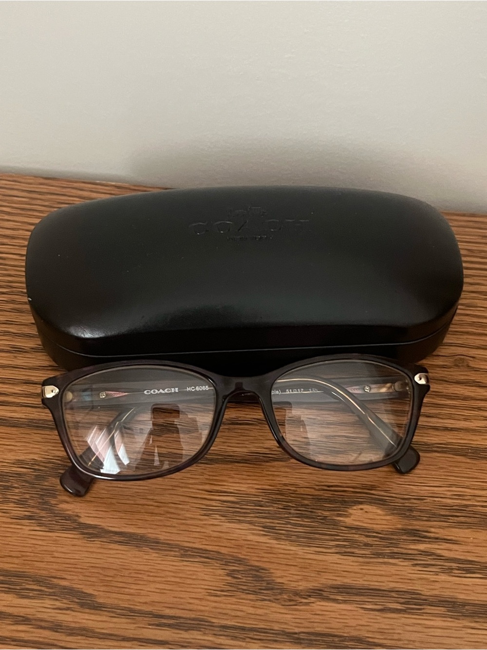 Coach Black and Silver Rectangle Eyewear